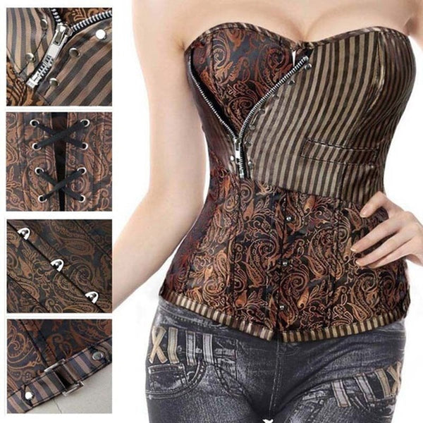 Waist Trainer Sexy Gothic Zipper Corset